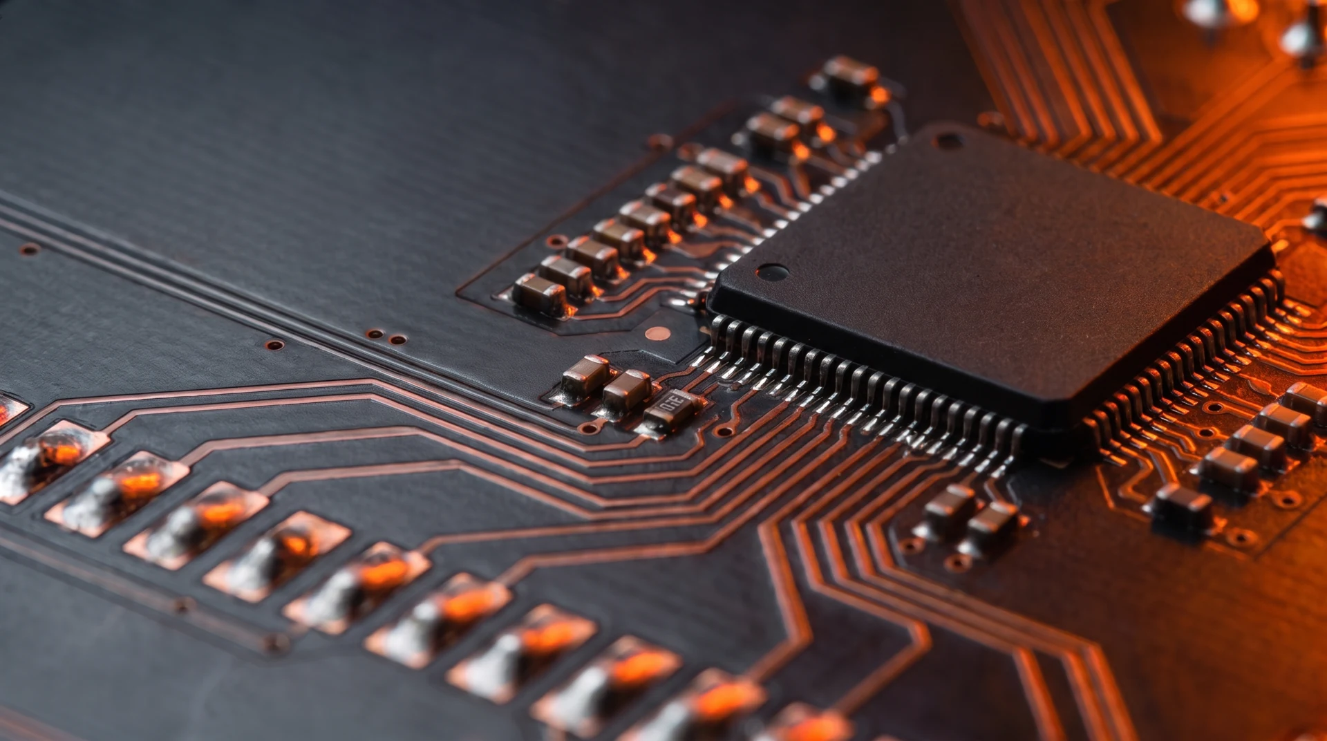 Illustrative macro view of a rigid printed circuit board